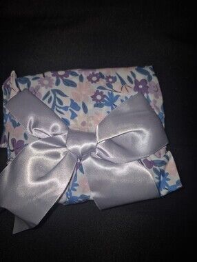Floral Satin Bow Hair Wrap - Lavender Floral